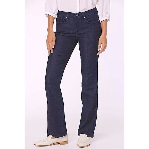 NYDJ Bootcut Jeans Size 10P Denim Stretch Dark Rinse - Picture 1 of 16